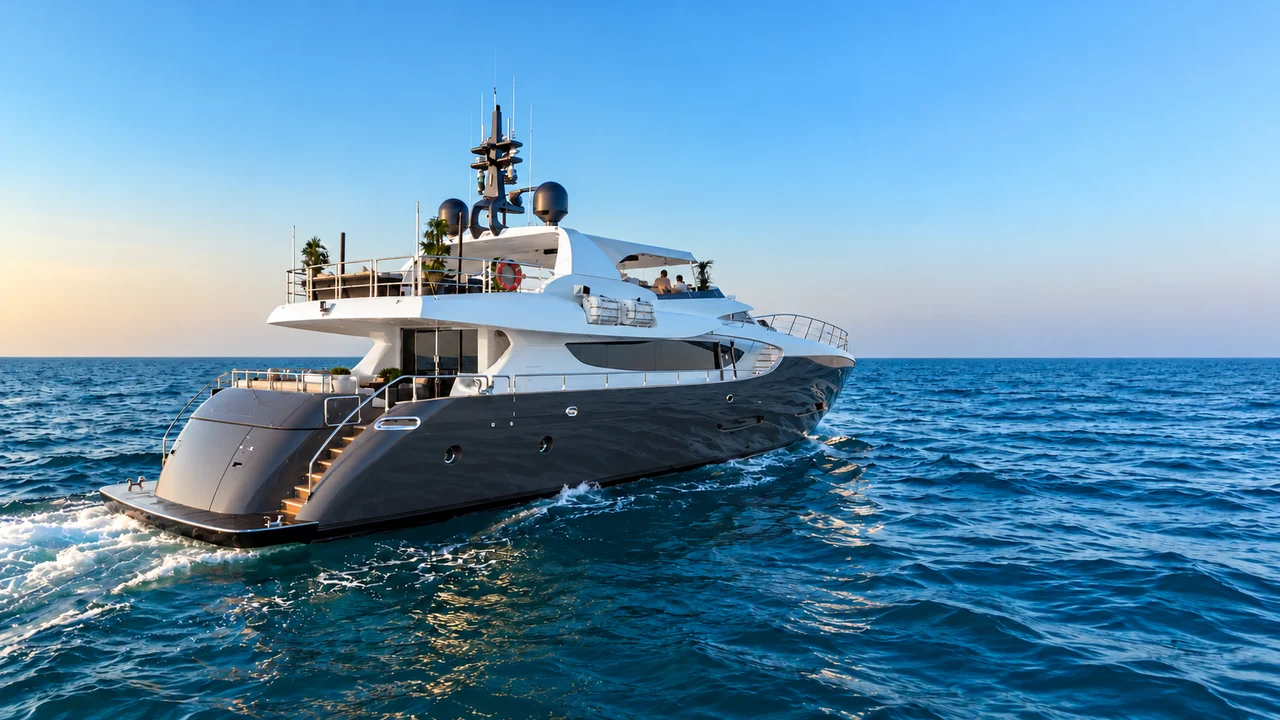 يخت يبحر في مياه هادئة